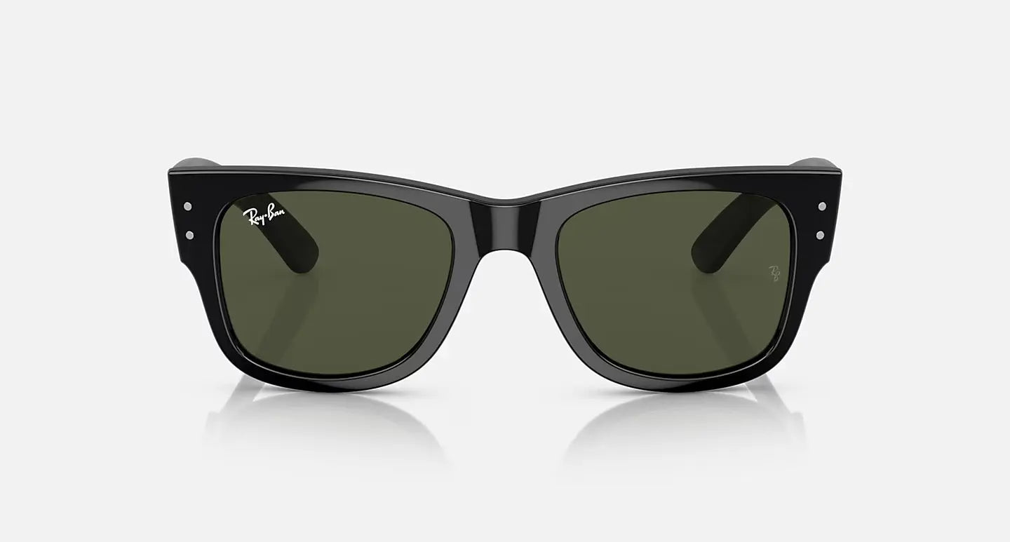 Ray-Ban Mega Wayfarer RB0840s oversized black acetate sunglasses with UV400 protection and classic bold design.