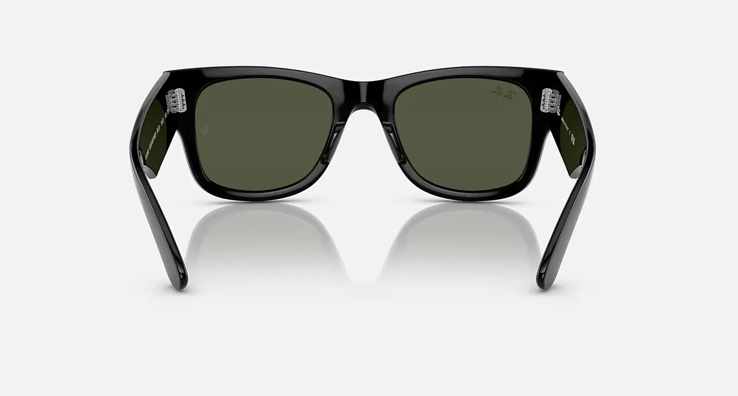 Ray-Ban Mega Wayfarer RB0840s oversized black acetate frame sunglasses with UV400 protection lenses, unisex design.